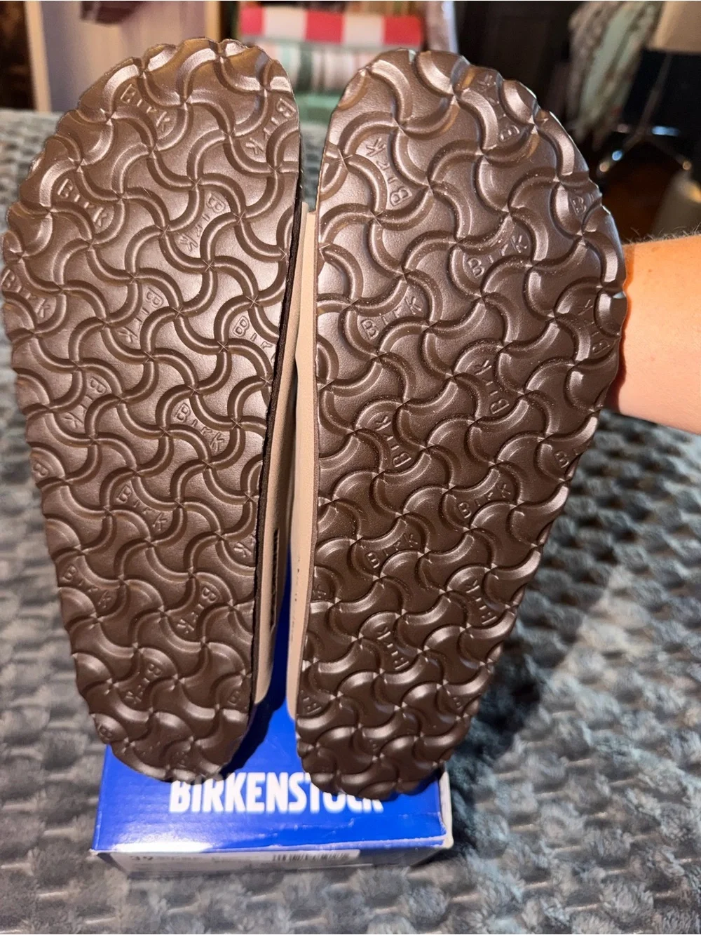 Birkenstock women’s Arizona Two-Strap Sandals in Taupe